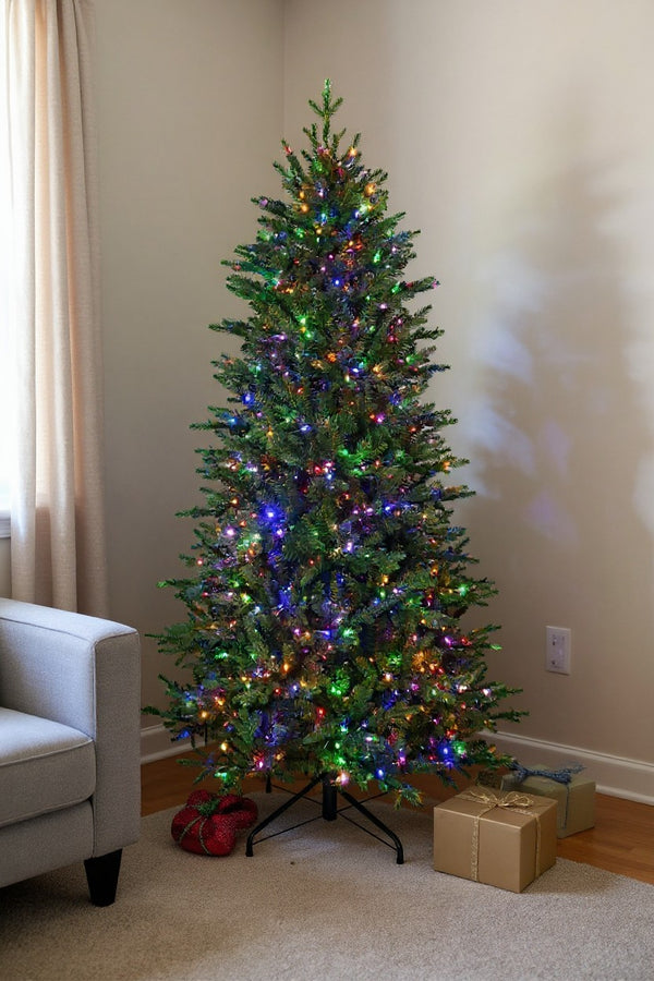 Fraser Supreme Fir Artificial Christmas Tree – 6.5’ Pre-Lit with Color-Changing Starry Lights