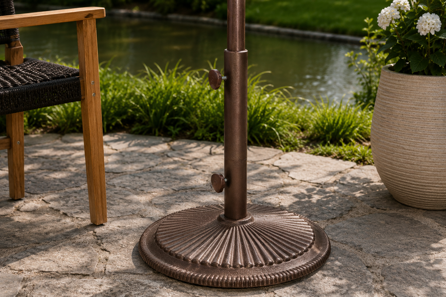 classic cast iron patio umbrella base Outdoor Treasure Garden 50-lb. Cast Iron Classic Patio Umbrella Stand