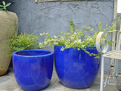 cobalt blue pots for plants Egg Shell Pot, Falling Blue