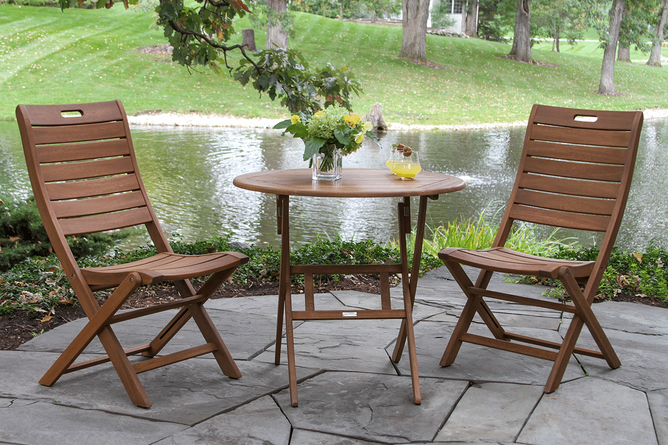 30" Round Eucalyptus Bistro Set