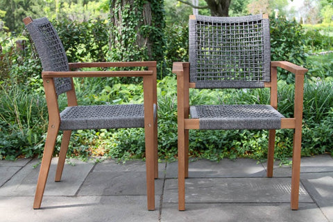 Rope and Eucalyptus Stackable Dining Chair