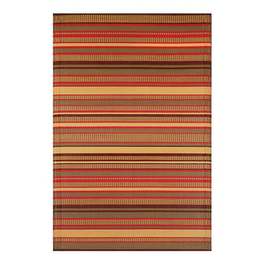 Stripes Outdoor Mat, Warm Brown