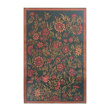 Wildflowers Outdoor Mat, Hunter Green