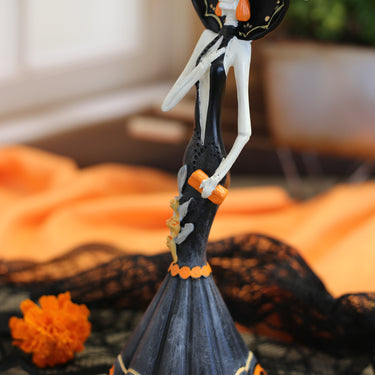 Resin Catrina Skeleton – Black Dress