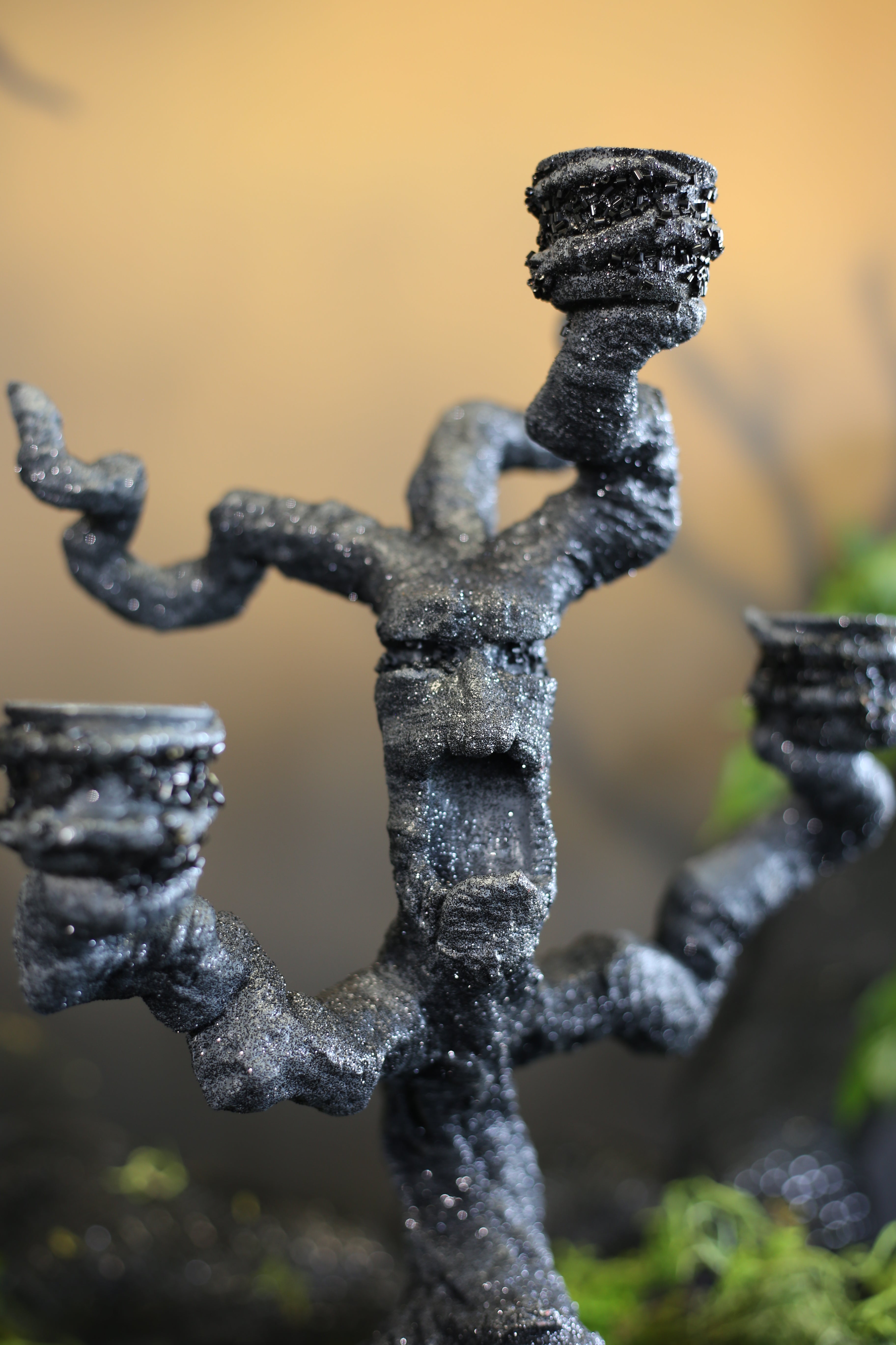 Black Resin Tree Candle Holder - Thumbnail 4