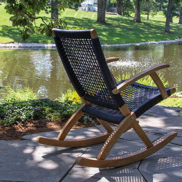 Eucalyptus Blue Rope and Antique Wash Rocking Chair