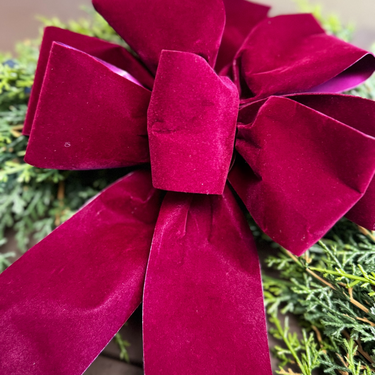 #40 6-Loop Velvet Burgundy Bow