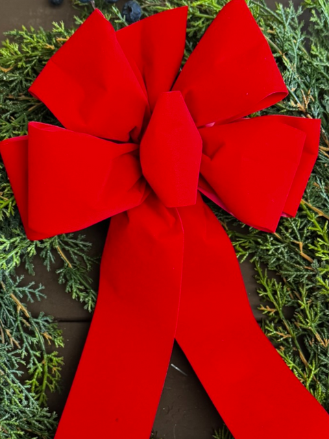 #40 6-Loop Velvet Red Bow