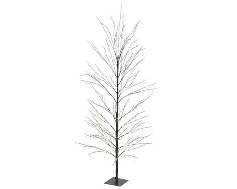 Lumineo Micro LED Birch Tree in Black, Warm White Lights (4.9 ft)