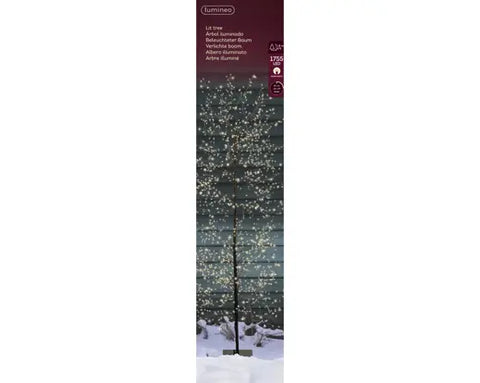 Lumineo Micro LED Birch Tree in Black, Warm White Lights (5.9 ft )