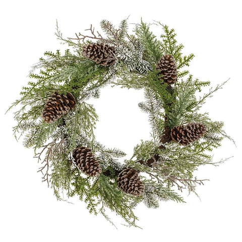 Iced Cone & Pine Wreath – 28" (Artificial)