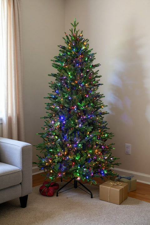 Fraser Supreme Fir Artificial Christmas Tree – 6.5’ Pre-Lit with Color-Changing Starry Lights