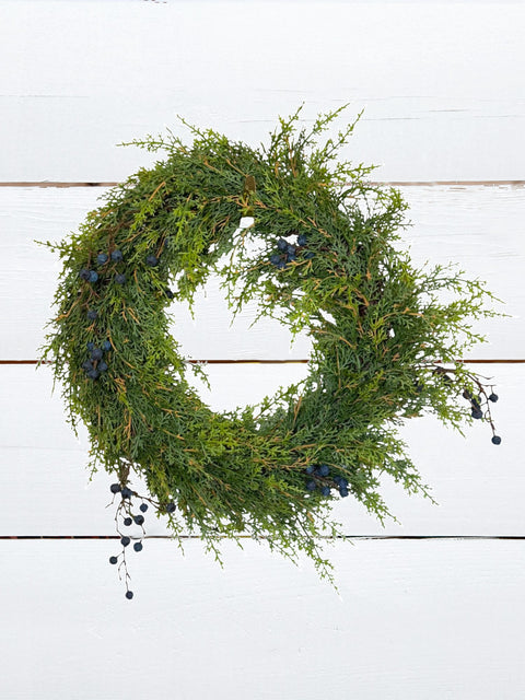 Soft Touch Cedar Berry Wreath – 20" (Artificial)