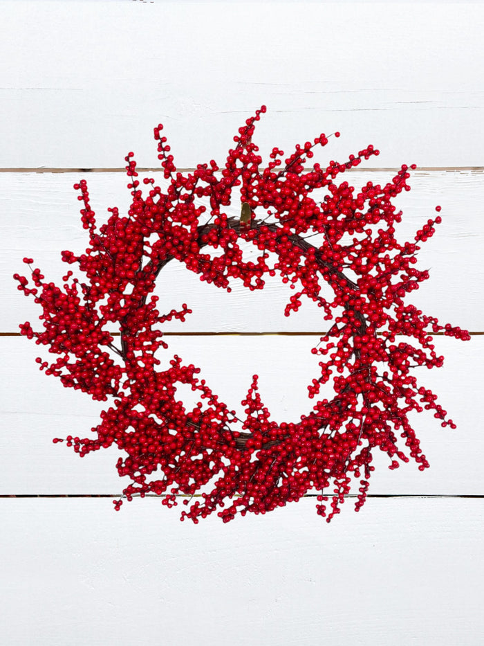 Red Berry Wreath – 24" (Artificial)