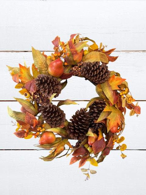Harvest Foliage Wreath – 24" (Artificial)