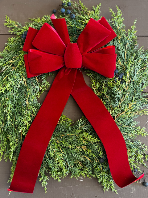 #40 8-Loop Velvet Brick Bow