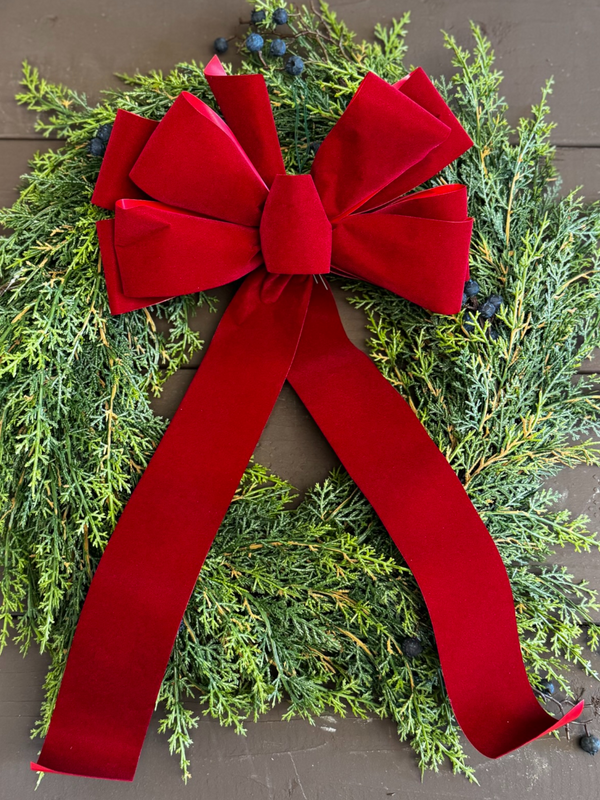 #40 8-Loop Velvet Brick Bow