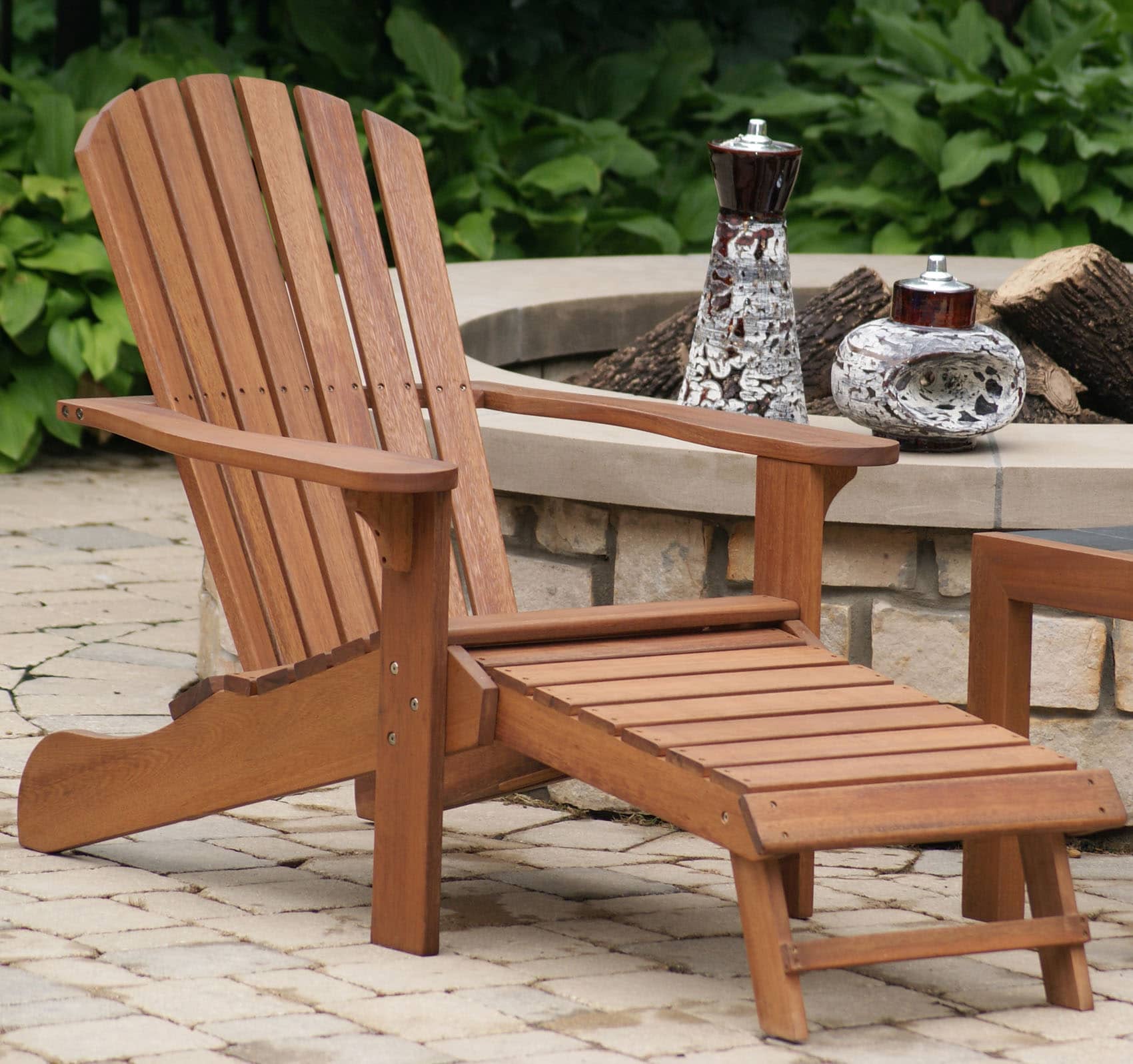 Adirondack Chair with Built-in Ottoman