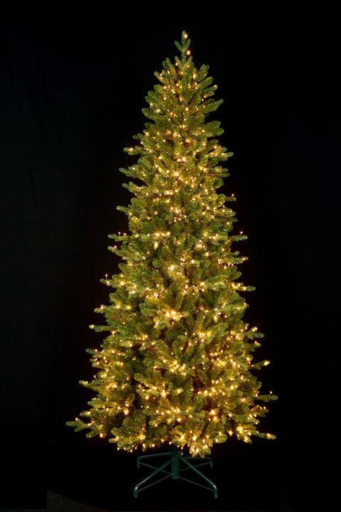 Alberta Slim Spruce Artificial Christmas Tree – 6.5’ or 7.5’ Pre-Lit with Color-Changing Starry Lights