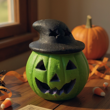 Witch Hat Clay Pumpkin