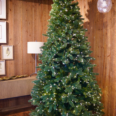 Grand Noble Pine Artificial Christmas Tree – 9’ Pre-Lit with Color-Changing Starry Lights