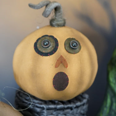 Fabric Face Pumpkin - 10 inch