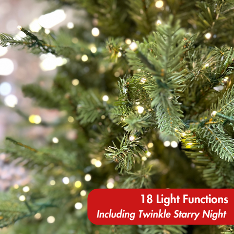 Fraser Supreme Fir Artificial Christmas Tree – 6.5’ Pre-Lit with Color-Changing Starry Lights