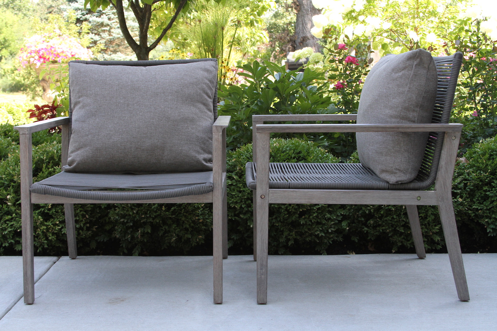 Eucalyptus Grey Wash & Rope Single Lounger - Thumbnail 3