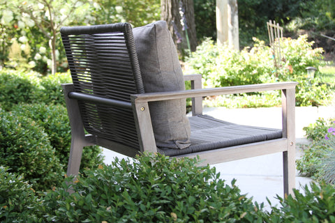 Eucalyptus Grey Wash & Rope Single Lounger