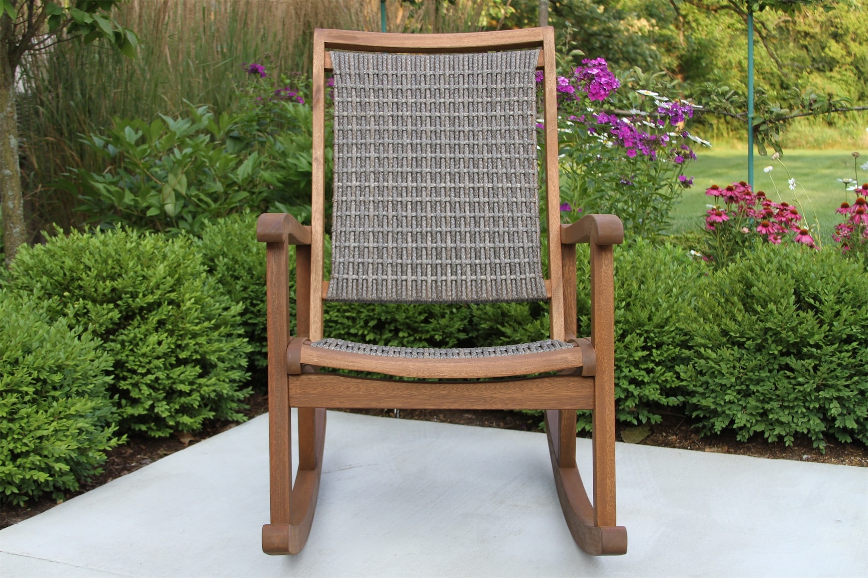 Grey Wicker & Eucalyptus Rocking Chair