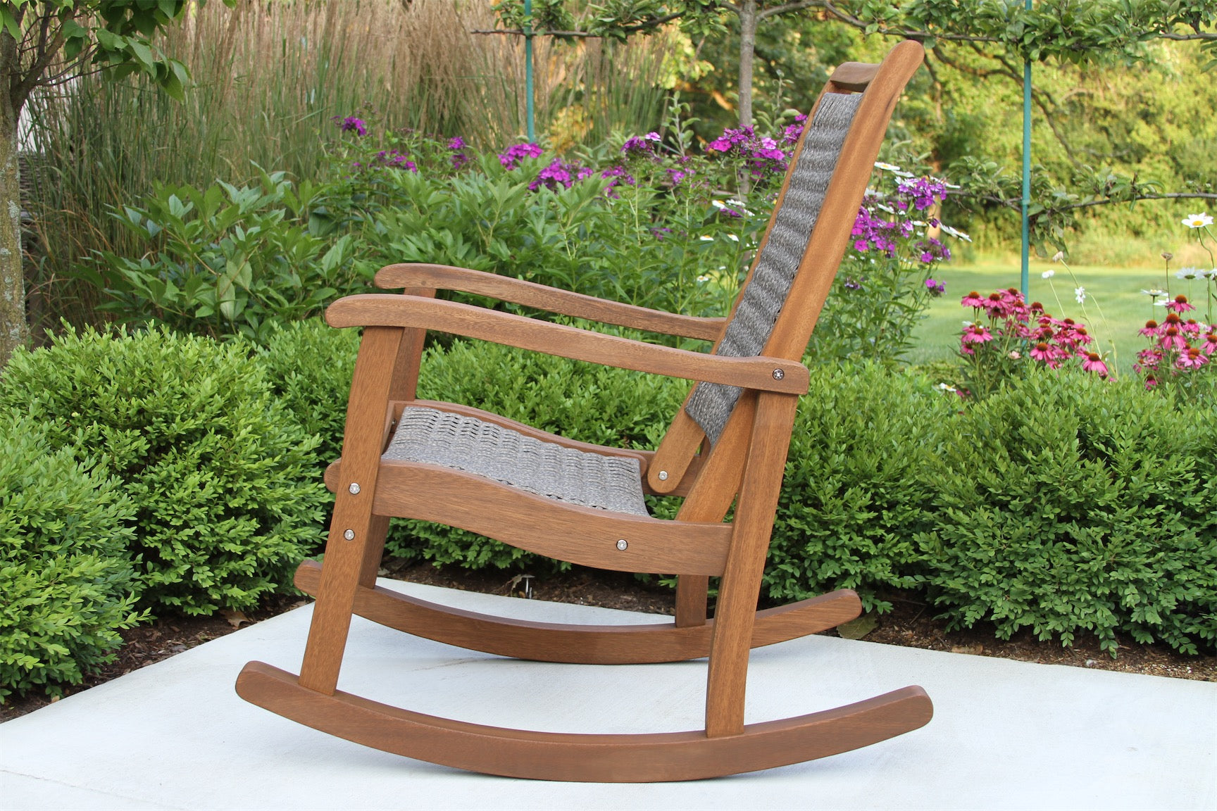 Grey Wicker & Eucalyptus Rocking Chair - Thumbnail 4
