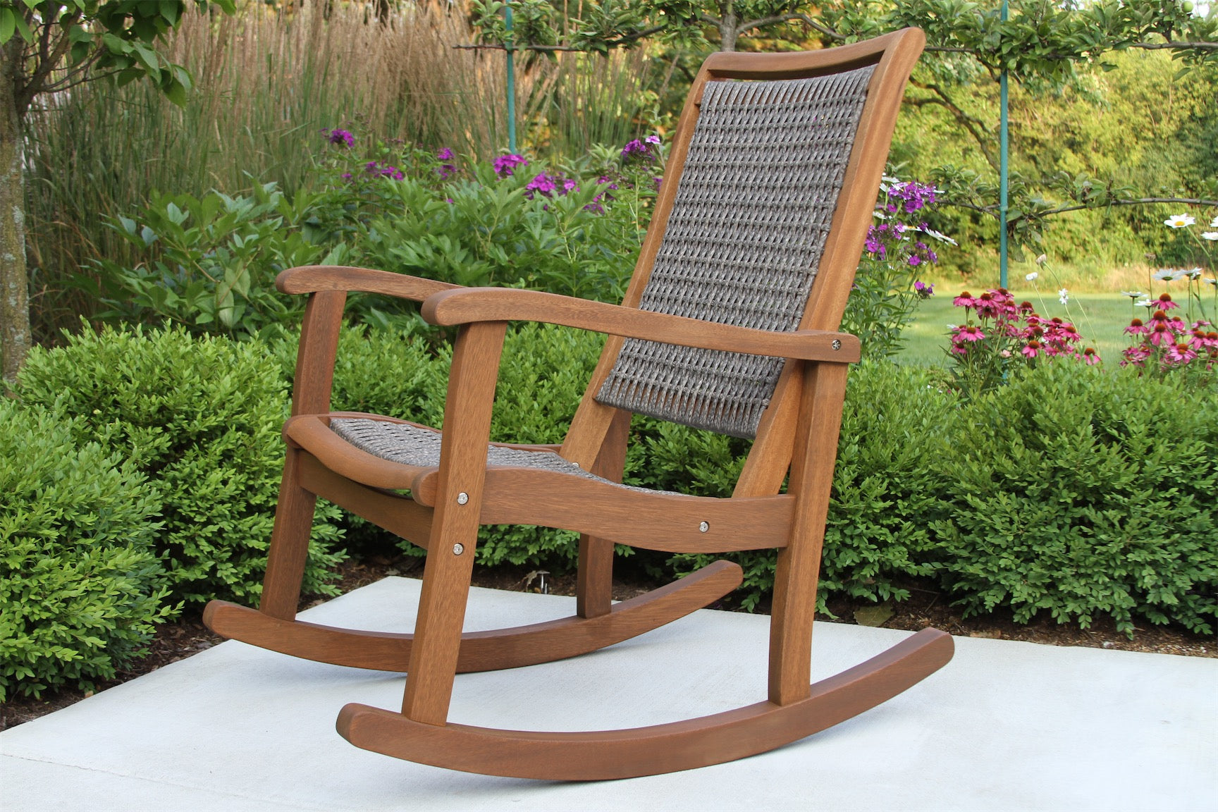 Grey Wicker & Eucalyptus Rocking Chair - Thumbnail 2