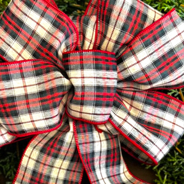 #40 6-Loop Wired Plaid Bow