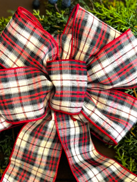 #40 6-Loop Wired Plaid Bow