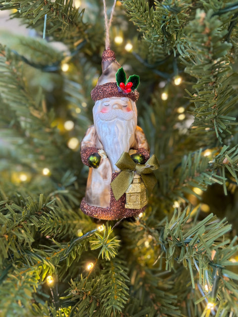Santa with Lantern Ornament