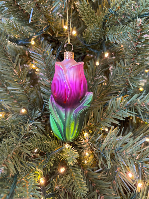 Glass Tulip Ornament