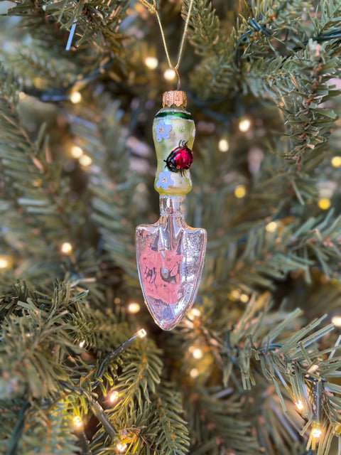 Glass Shovel Ornament