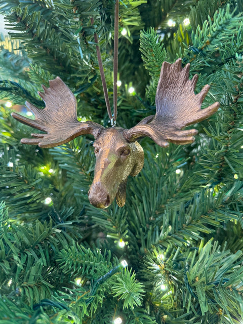 Resin Reindeer/Moose Head Copper Ornament