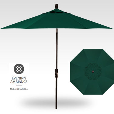 9' Starlux Twist Tilt Umbrella, Black Frame - Navy