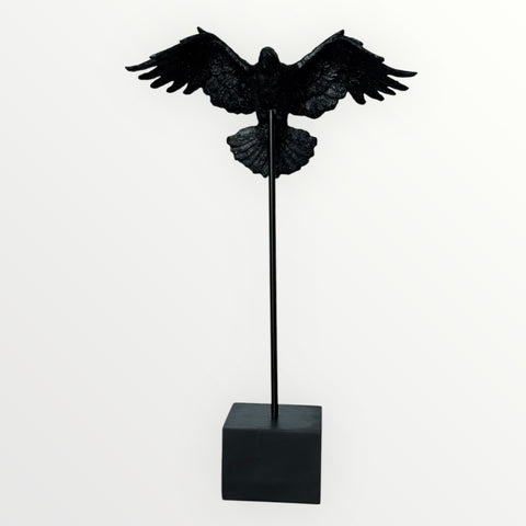 Resin Crow on Metal Pole – 24.2″ or 18.7″