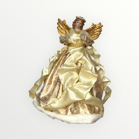 Ivory Gold Fabric Angel – 13"