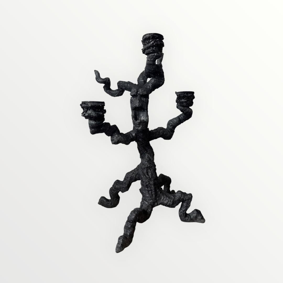 Black Resin Tree Candle Holder
