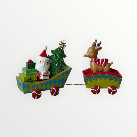 Resin Christmas Train Santa/Deer