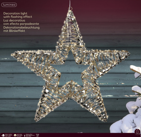 Lumineo Micro LED Hanging Star – Warm White (23.6 in)