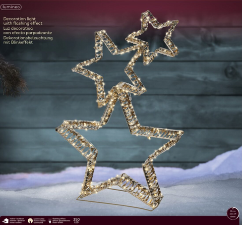 Lumineo Micro LED Star Trio – Warm White (31.5 in)