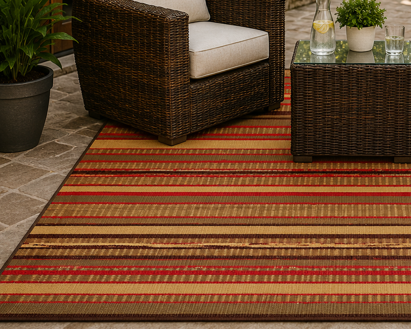 Stripes Outdoor Mat, Warm Brown – Armstrong Garden Centers