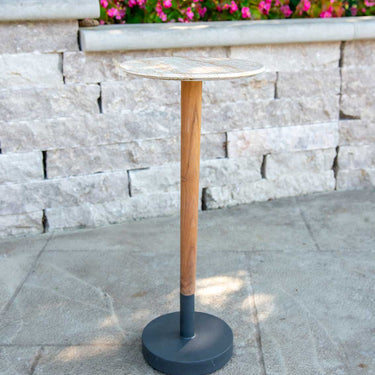 Teak Marble Cocktail Table