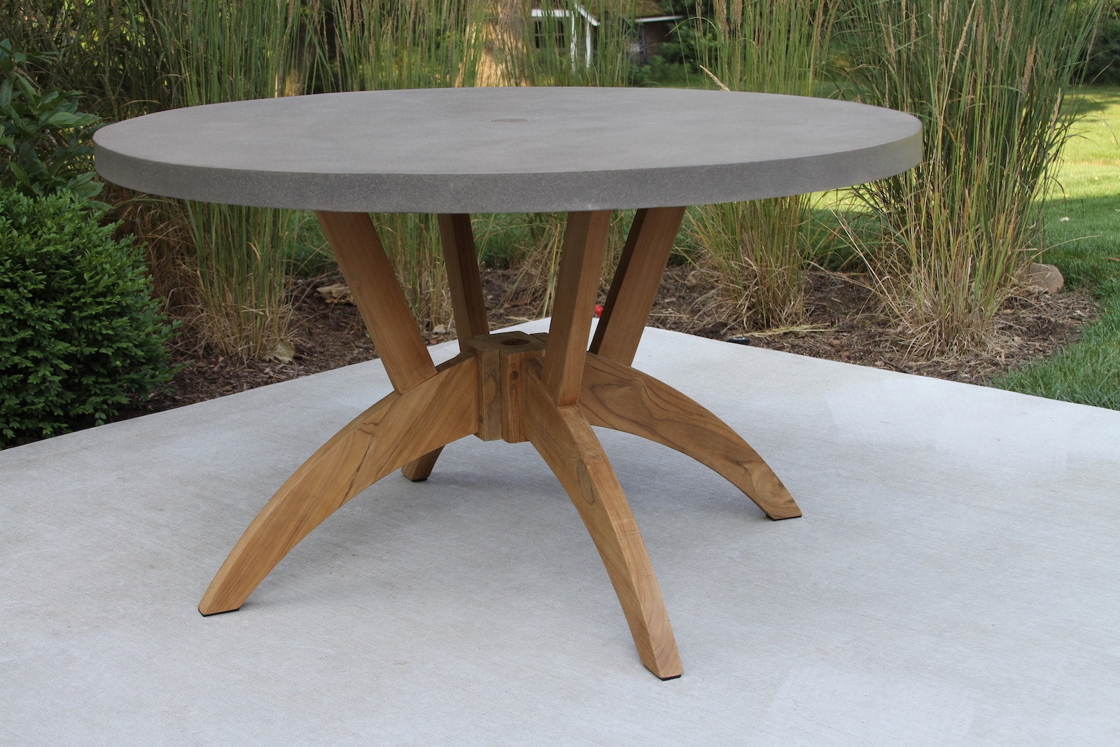 Teak Round Composite Top Dining Set - Thumbnail 3
