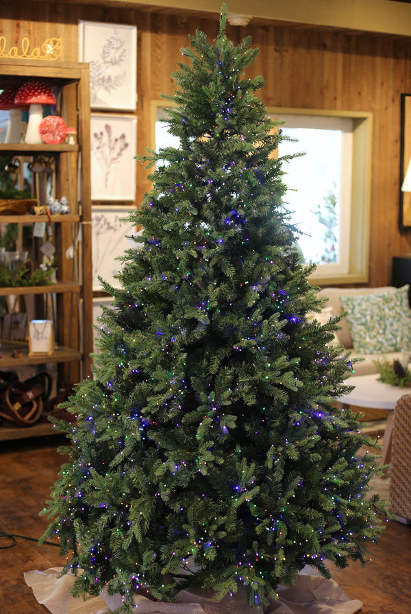 Alberta Spruce Deluxe Artificial Christmas Tree – 6.5’ or 7.5’ Pre-Lit with 18-Function LED Lights