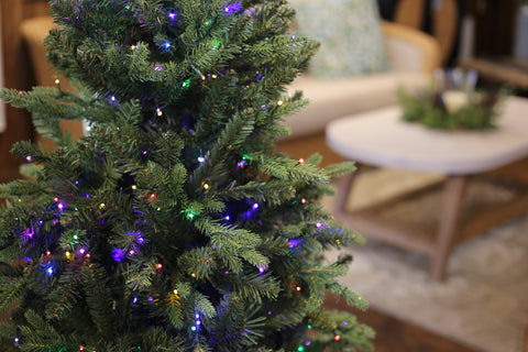 Alberta Spruce Deluxe Artificial Christmas Tree – 6.5’ or 7.5’ Pre-Lit with 18-Function LED Lights